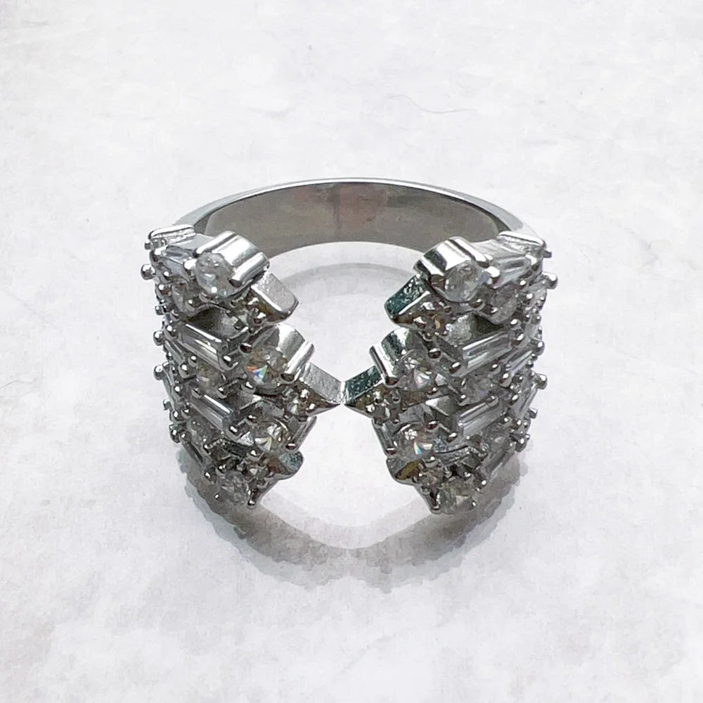 Ring with Winter Sun Rays,Europe Fine Jewerly For Women Brand New Trendy Gift In 925 Sterling Silver