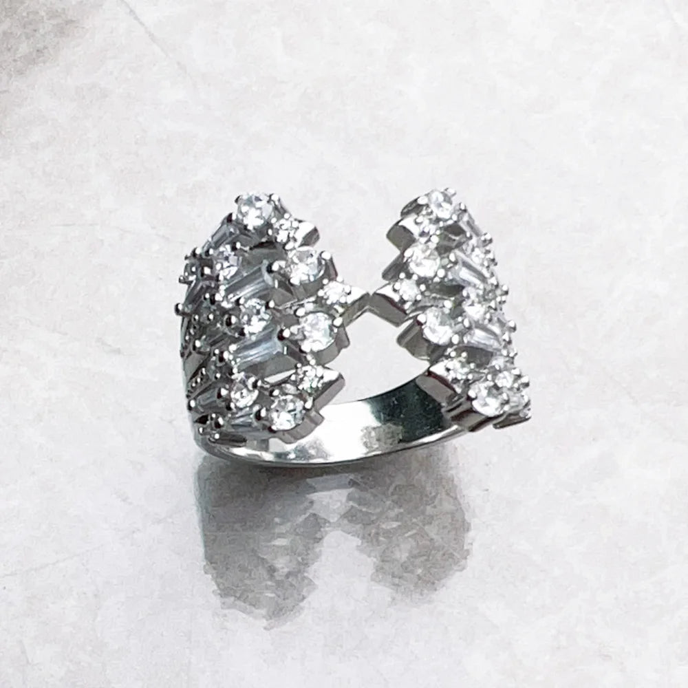 Ring with Winter Sun Rays,Europe Fine Jewerly For Women Brand New Trendy Gift In 925 Sterling Silver