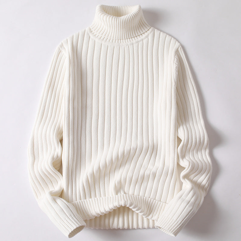 Turtleneck Sweater in Solid & Striped Styles