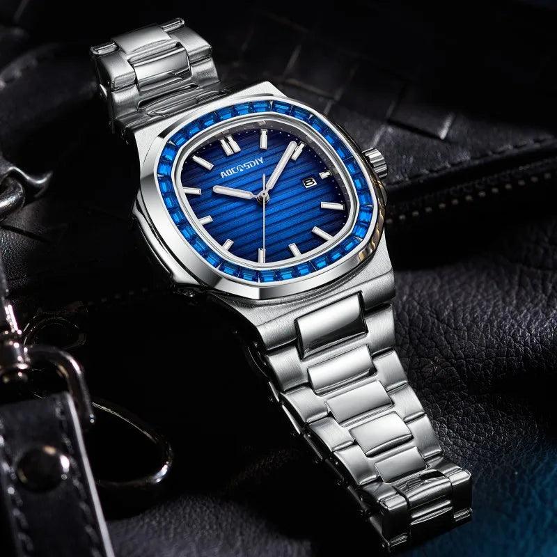 2023 New AOCASDIY Luxury Watch Business Waterproof Male Clock Luminous Date Stainless Steel Square Quartz Men Watch reloj hombre - RUBASO