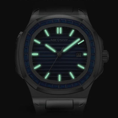 2023 New AOCASDIY Luxury Watch Business Waterproof Male Clock Luminous Date Stainless Steel Square Quartz Men Watch reloj hombre - RUBASO