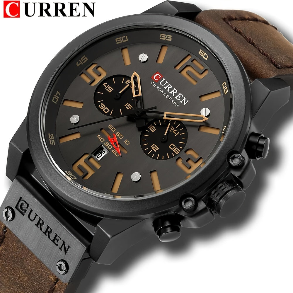 CURREN Men's Sports Watch, Multifunctional Timing Waterproof Wristwatch (Quartz)