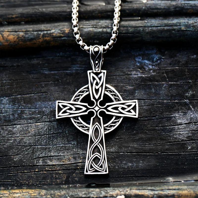 BEIER Valknut Celtic Cross Necklace Chain LLBP8-505P - RUBASO