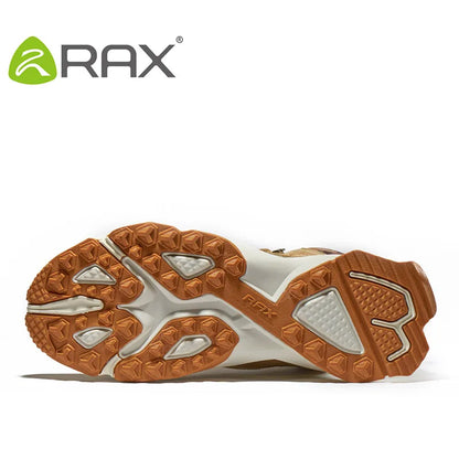 RAX Men Hiking Shoes Mid-top Waterproof Outdoor Sneaker Men Leather Trekking Boots Trail Camping Climbing Hunting Sneakers Women