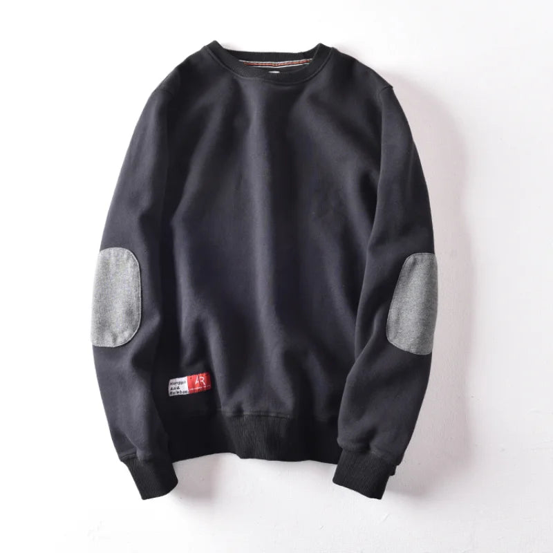 Men's Casual Solid Fleece Sweatshirt for Autumn and Winter