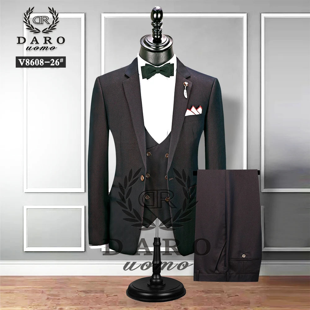 The Black Rose Premium Daro Uomo Casual Suits (Three-Piece)