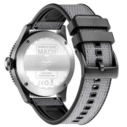 NORTH EDGE Pilot Mach 2024 Solar Powered Dual Time Zone (Quartz) - RUBASO