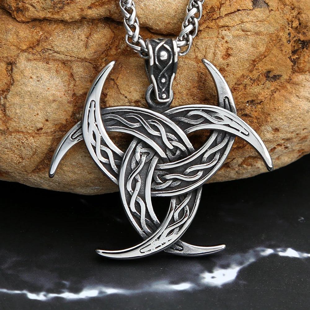 NORTHMAN Viking Odin Knot Norse Runes Necklace - RUBASO