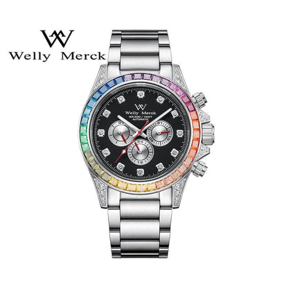 Welly Merck Chronograph Rainbow Stones W-Z26 (Automatic) - RUBASO