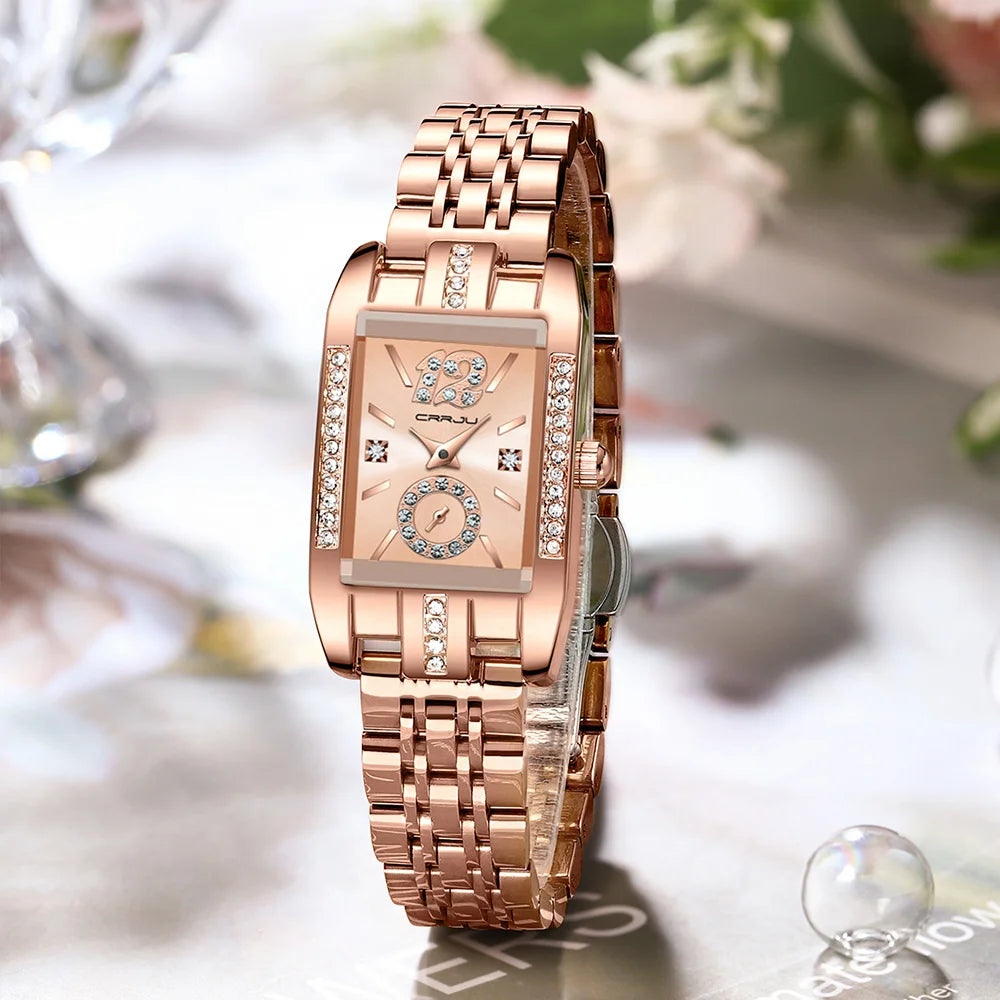 CRRJU 5017 Luxury Rhinestone Fashion Elegant Wristwatch (Quartz)