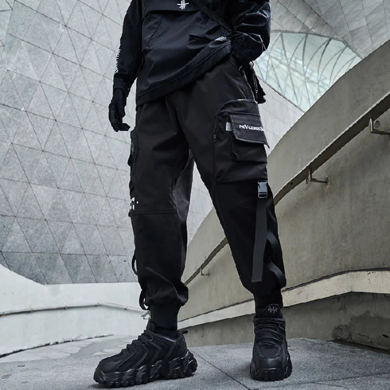 Tactical High Street Webbing Decoration Techwear Cargo Pants