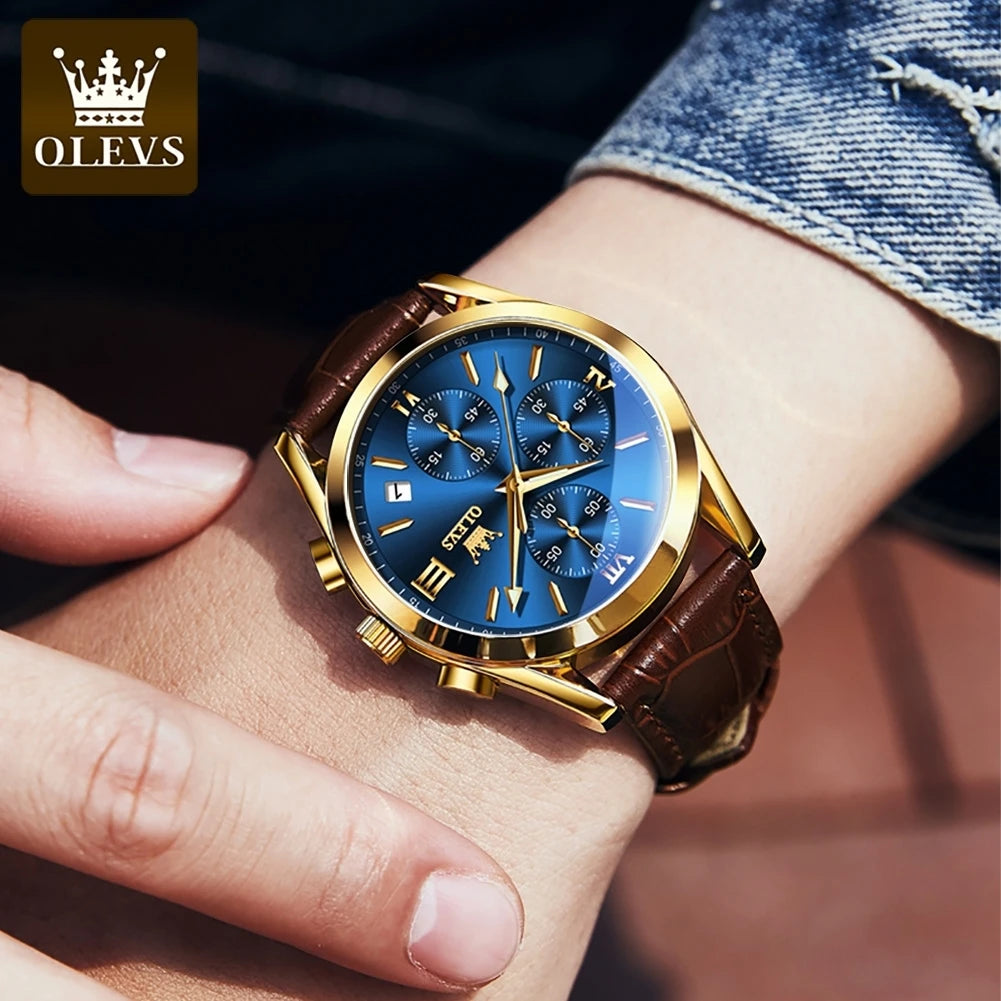 OLEVS 2872 Original Business Sports Waterproof Luminous Chronograph Watch Luxury Brand (Quartz)