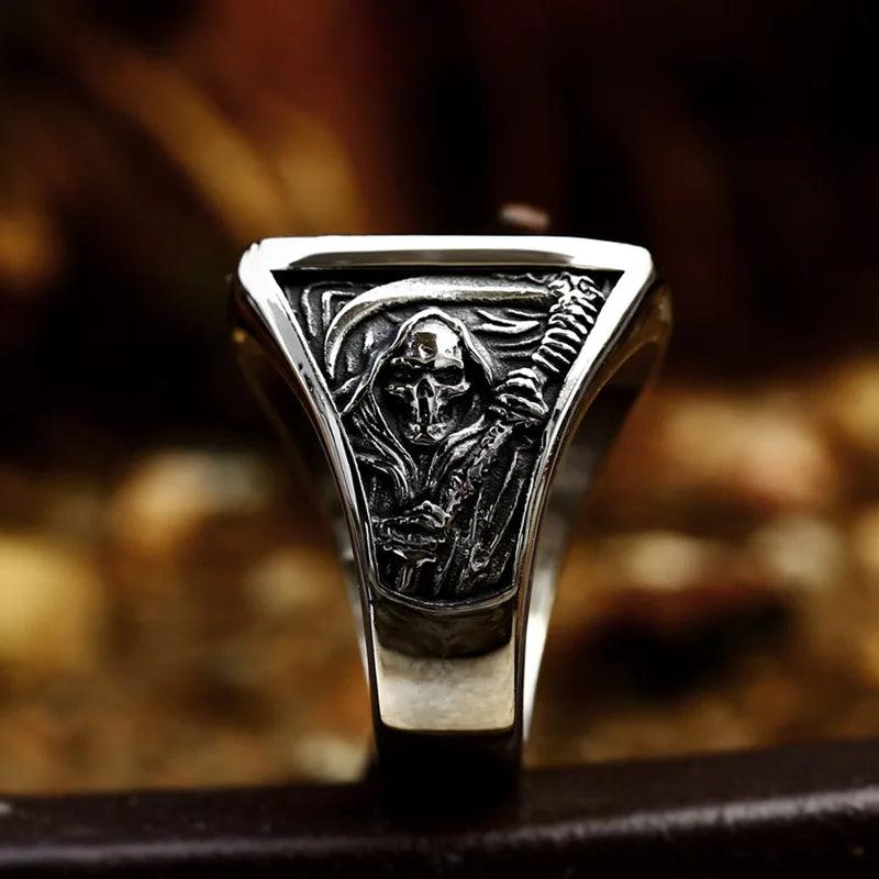 BEIER Skull Ring Vintage Biker BR8-1238 - RUBASO