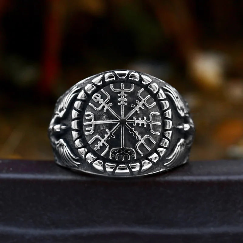 BEIER Men’s Ring with Odin Amulet & Vegvisir