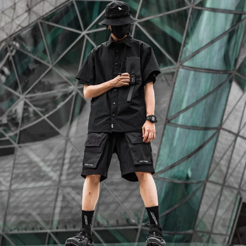 Techwear Casual Shirt – Niche Design Punk Style High Street