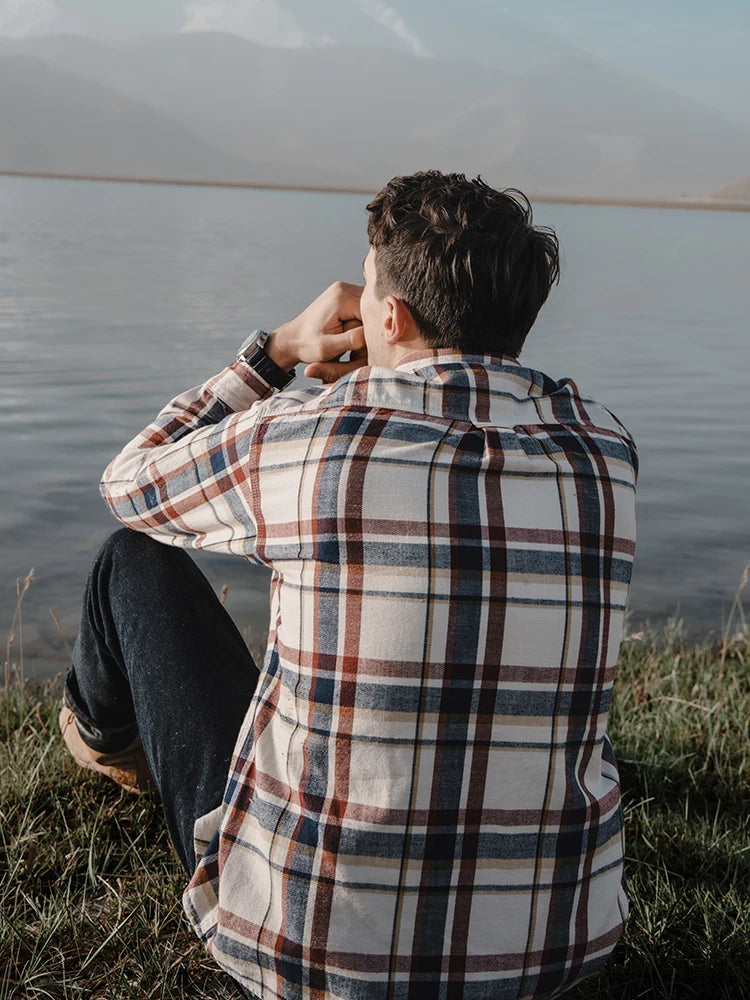 Flannel Fabric Plaid Shirts Oversize Check Denim Shirts