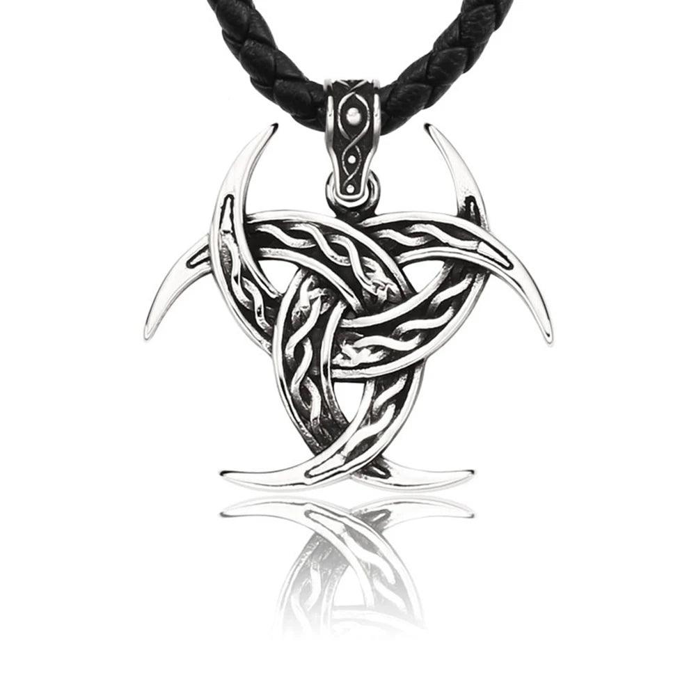 NORTHMAN Viking Odin Knot Norse Runes Necklace - RUBASO