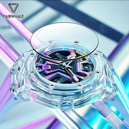 2023 Hot Luxury Brand Mark Fairwhal Fashion Men Automatic Watches Transparent dial Men Mechanical Wristwatches Sport Waterproof - RUBASO