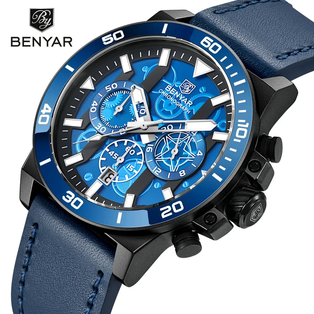 BENYAR Chronograph New Sport Stop Watch Waterproof Calendar (Quartz)