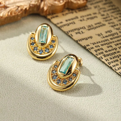 SUYU New Design Trend Style Personalized Copper Earrings For Women Light Luxury Fashion Elegant Micro Set Zircon Earrings