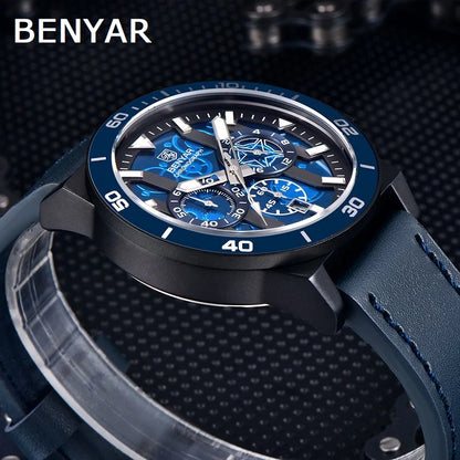 BENYAR Chronograph New Sport Stop Watch Waterproof Calendar (Quartz)