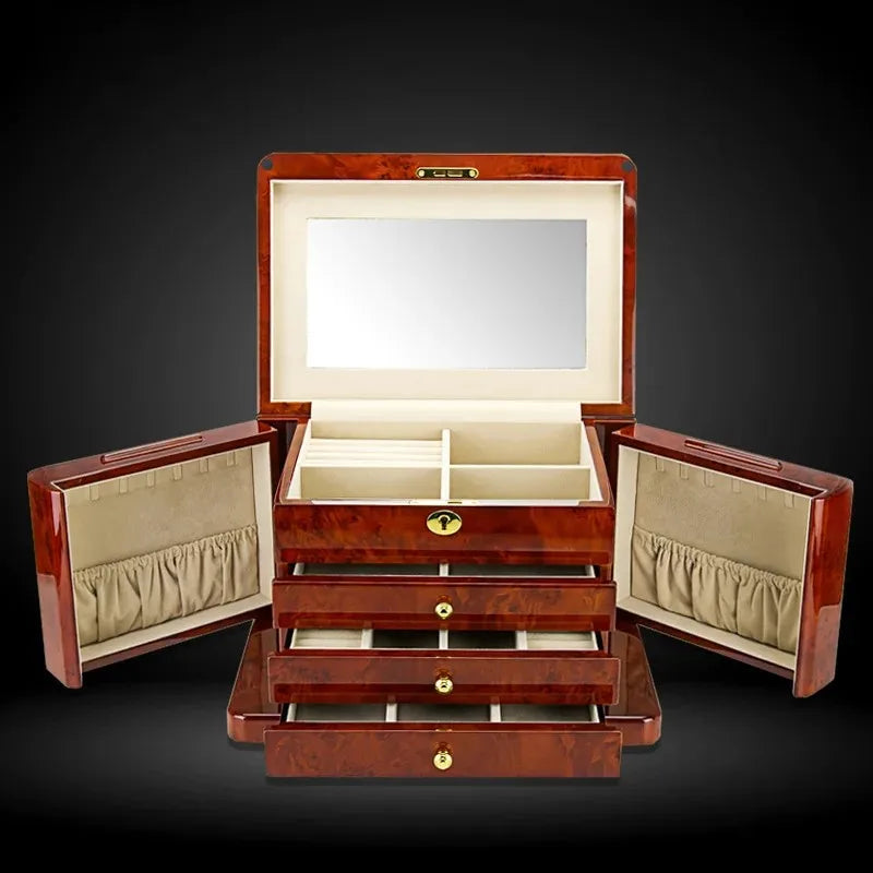 IBBETON High Gloss White Watch Box | Elegant Square Design | Premium Wooden Watch Storage