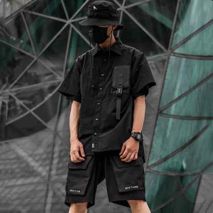 Techwear Casual Shirt – Niche Design Punk Style High Street