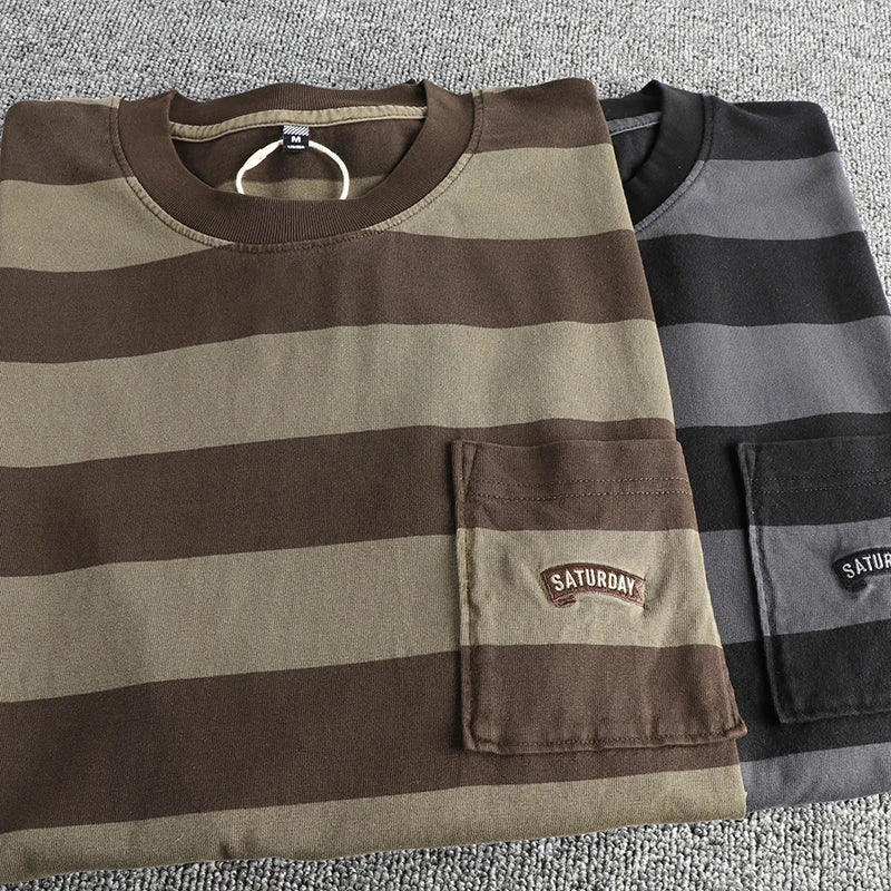 Men's Casual Summer Striped Cotton Tee