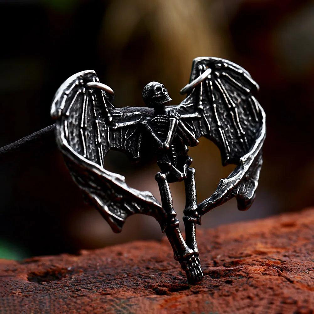 NORTHMAN Gothic Vintage Skull Angel Pendant Necklaces - RUBASO