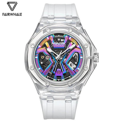 2023 Hot Luxury Brand Mark Fairwhal Fashion Men Automatic Watches Transparent dial Men Mechanical Wristwatches Sport Waterproof - RUBASO