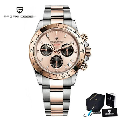 PAGANI DESIGN Chronograph Gold Watch 1644 Sport Quartz Watch