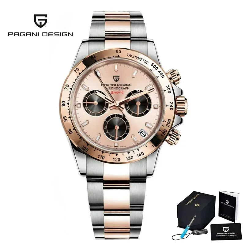 PAGANI DESIGN Chronograph Gold Watch 1644 Sport Quartz Watch