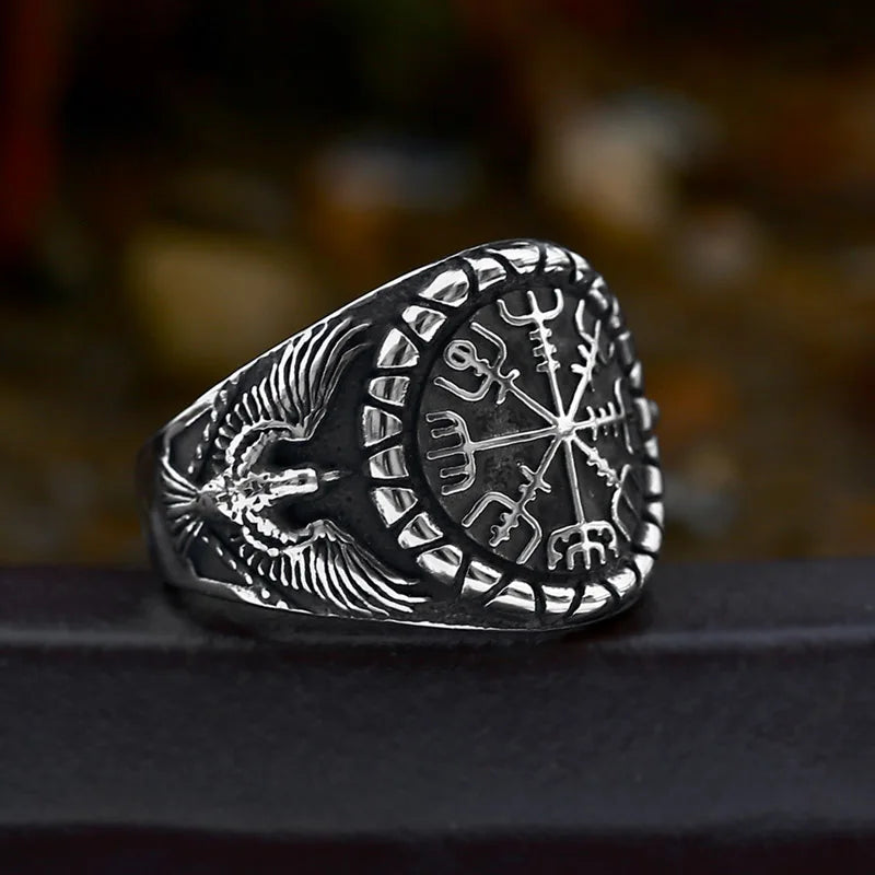 BEIER Men’s Ring with Odin Amulet & Vegvisir