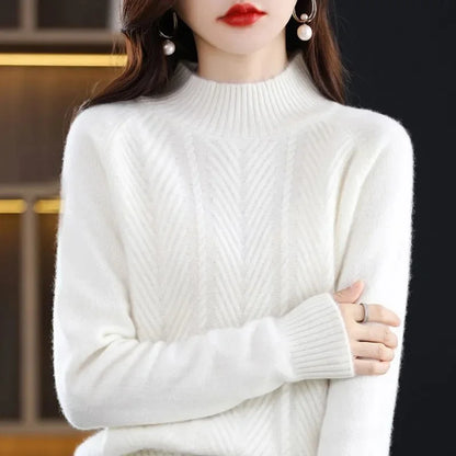 Cashmere Casual Mock Neck Sweater