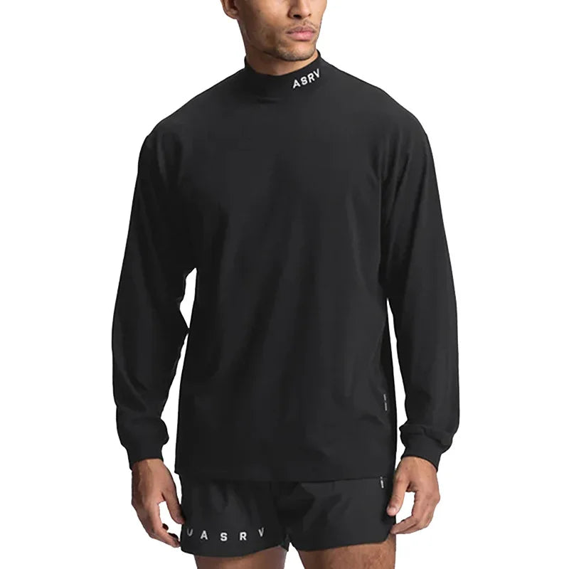 Embroidery Turtleneck Shirts – Bodybuilding Fitness Sweatshirt