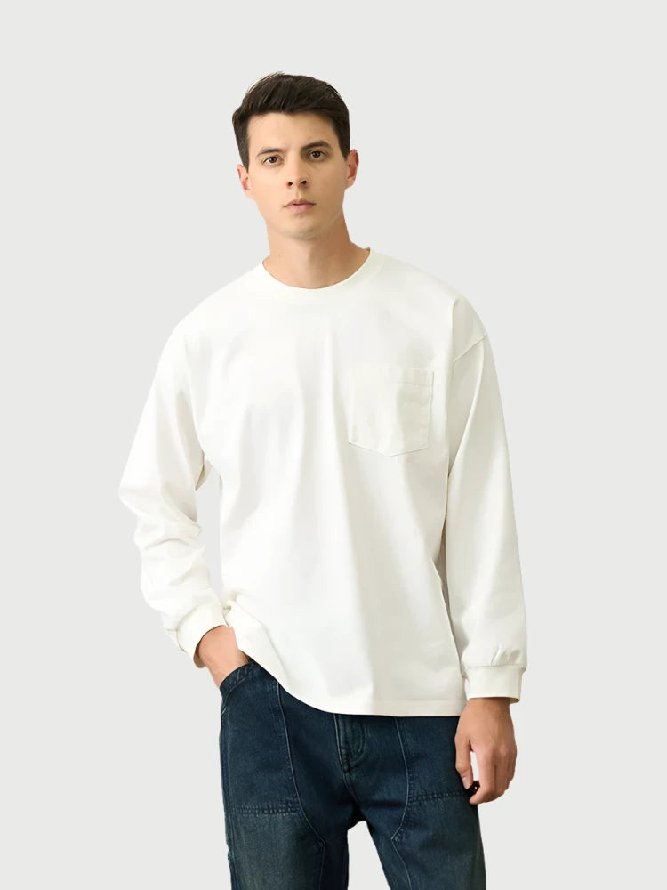 Men’s Casual Solid O-Neck Tee - Spring & Autumn Essential