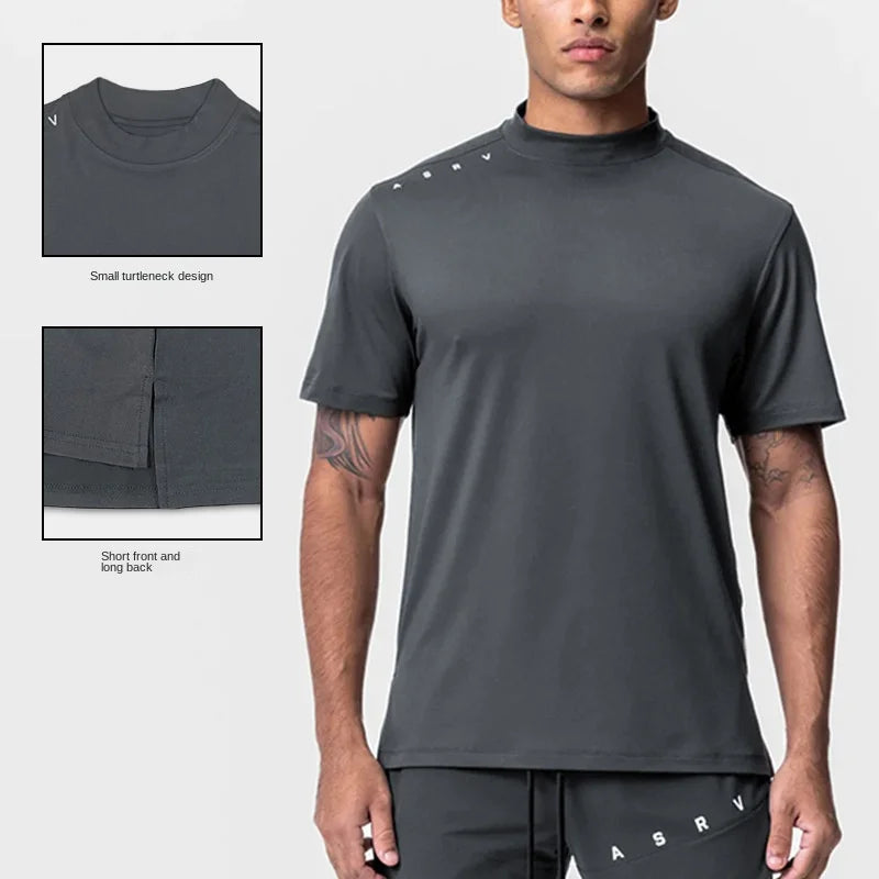 Gym Quick Dry Short Sleeve T-shirt Jogging Sport Half Collar Tee