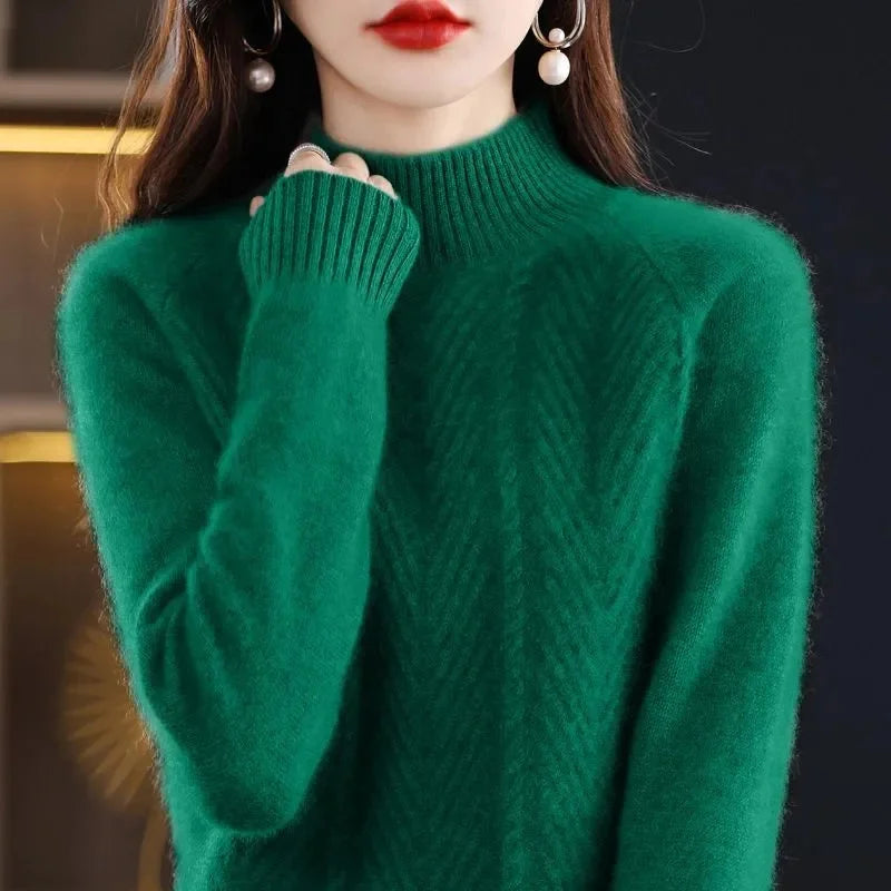 Cashmere Casual Mock Neck Sweater