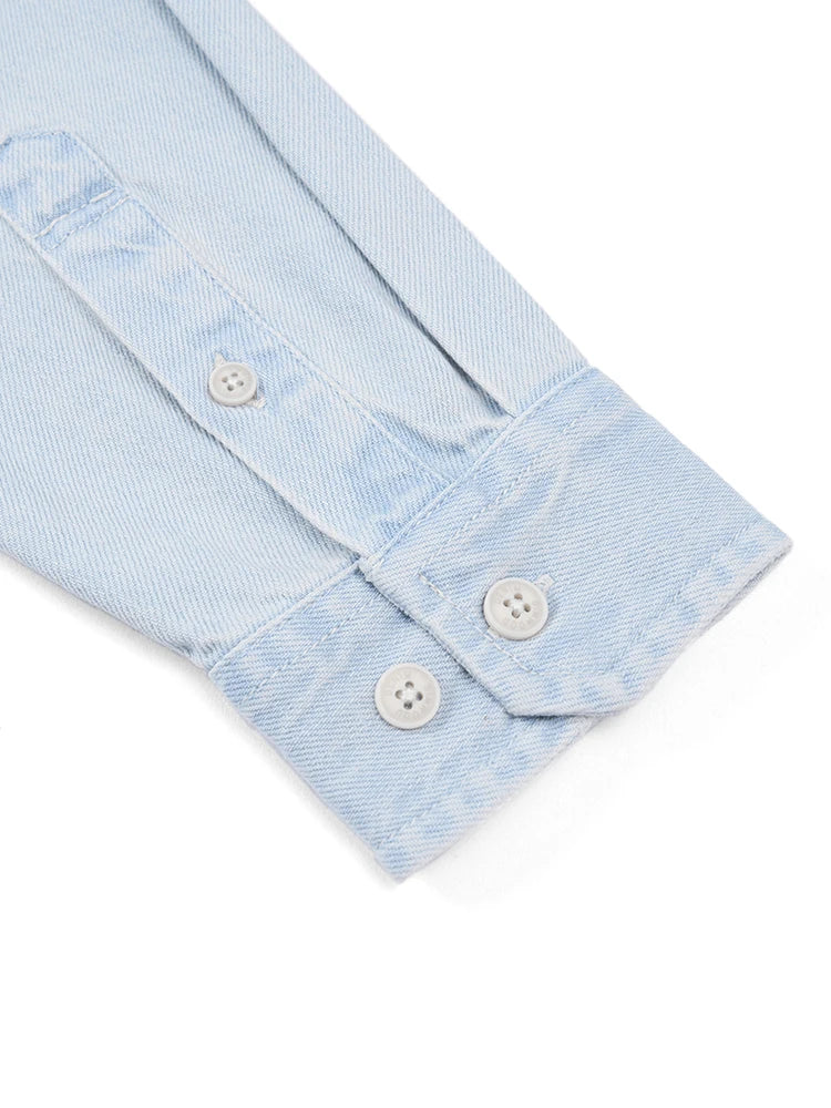 Oversize Lyocell Fiber Washed Denim Shirts – Casual Comfort and Style for Men