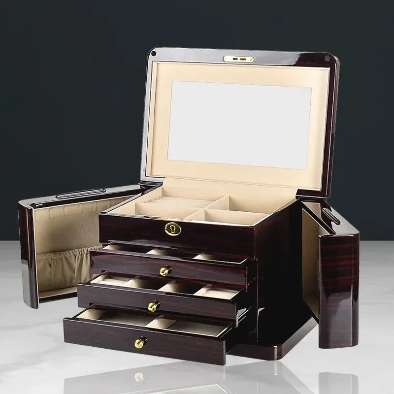 IBBETON High Gloss White Watch Box | Elegant Square Design | Premium Wooden Watch Storage