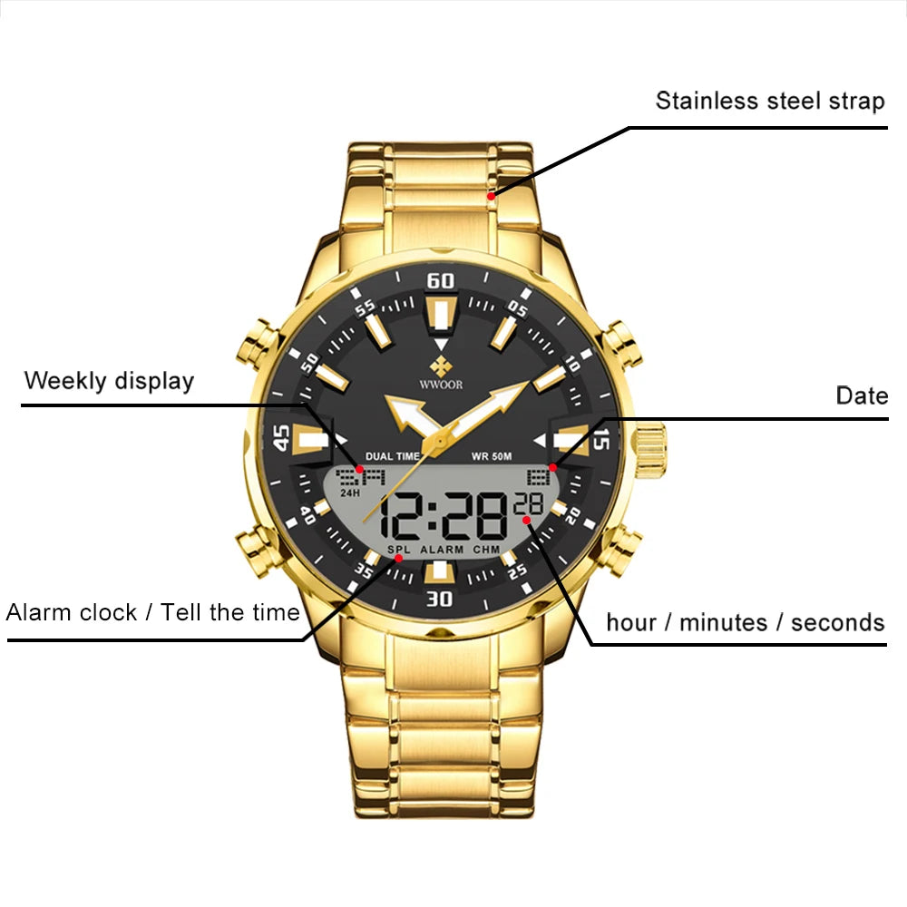 WWOOR 8890 Analog-Digital Watch (Quartz - Digital)