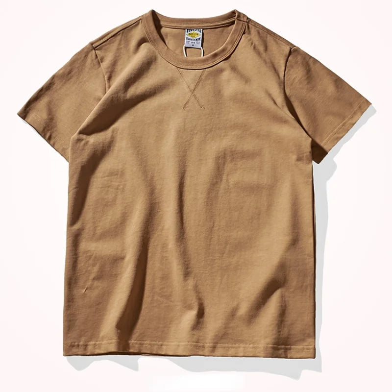 Men's Casual Solid Cotton Half-Sleeve Tee