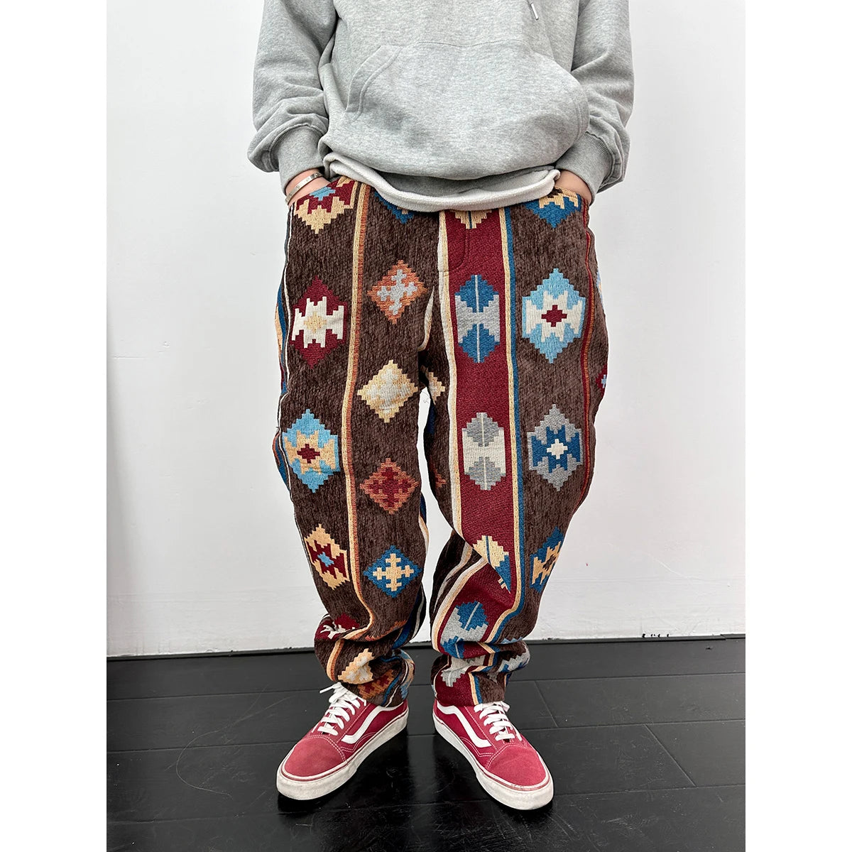 Mountain American Streetwear Geometric Pattern Casual