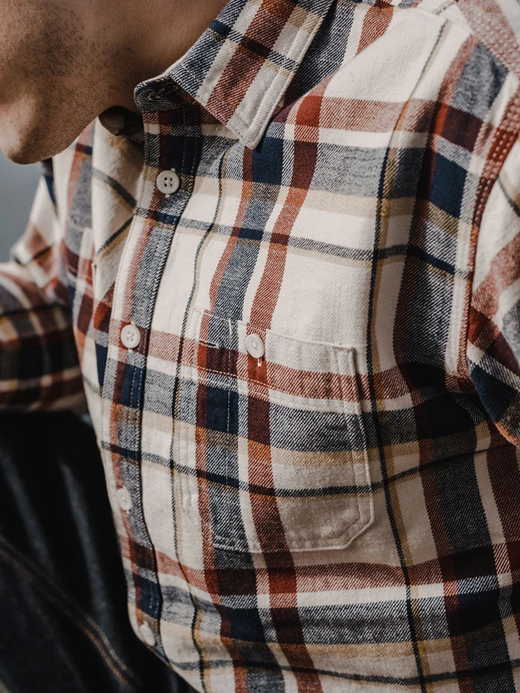 Flannel Fabric Plaid Shirts Oversize Check Denim Shirts