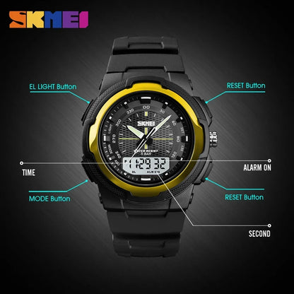 SKMEI 1454 Military Sports Watch, Dual Display (Digital-Quartz)