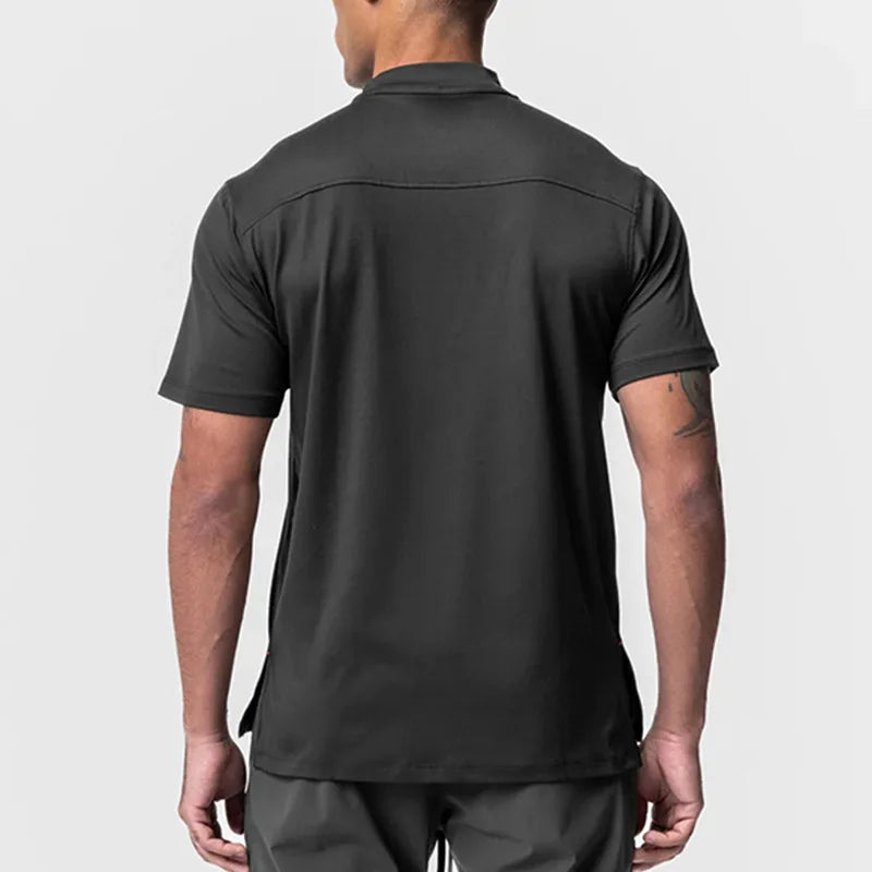 Gym Quick Dry Short Sleeve T-shirt Jogging Sport Half Collar Tee