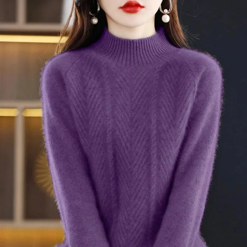 Cashmere Casual Mock Neck Sweater