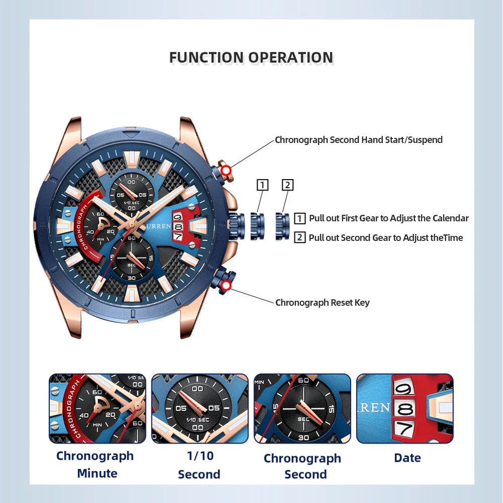 CURREN 8401 Business Chronograph (Quartz)