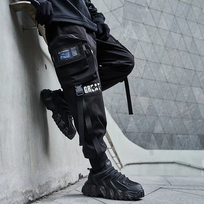 Tactical High Street Webbing Decoration Techwear Cargo Pants