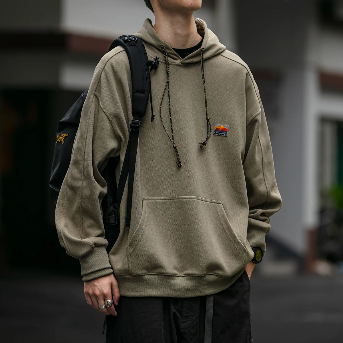 Mountain Streetwears Casual Solid Hooded Hoodie